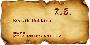 Kocsik Bettina névjegykártya